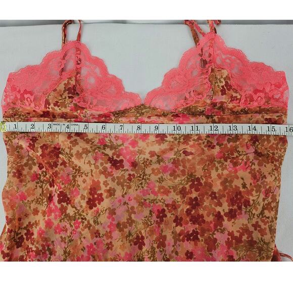VICTORIA'S SECRET FLORAL CAMISOLE SLIP DRESS – SIZE XS – LACE TRIM – VINTAGE - Picture 7 of 13
